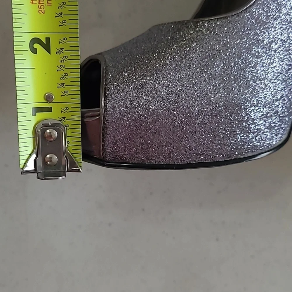 Jacqueline Ferrar Dark Grey/Silver Glitter platform heels size 8